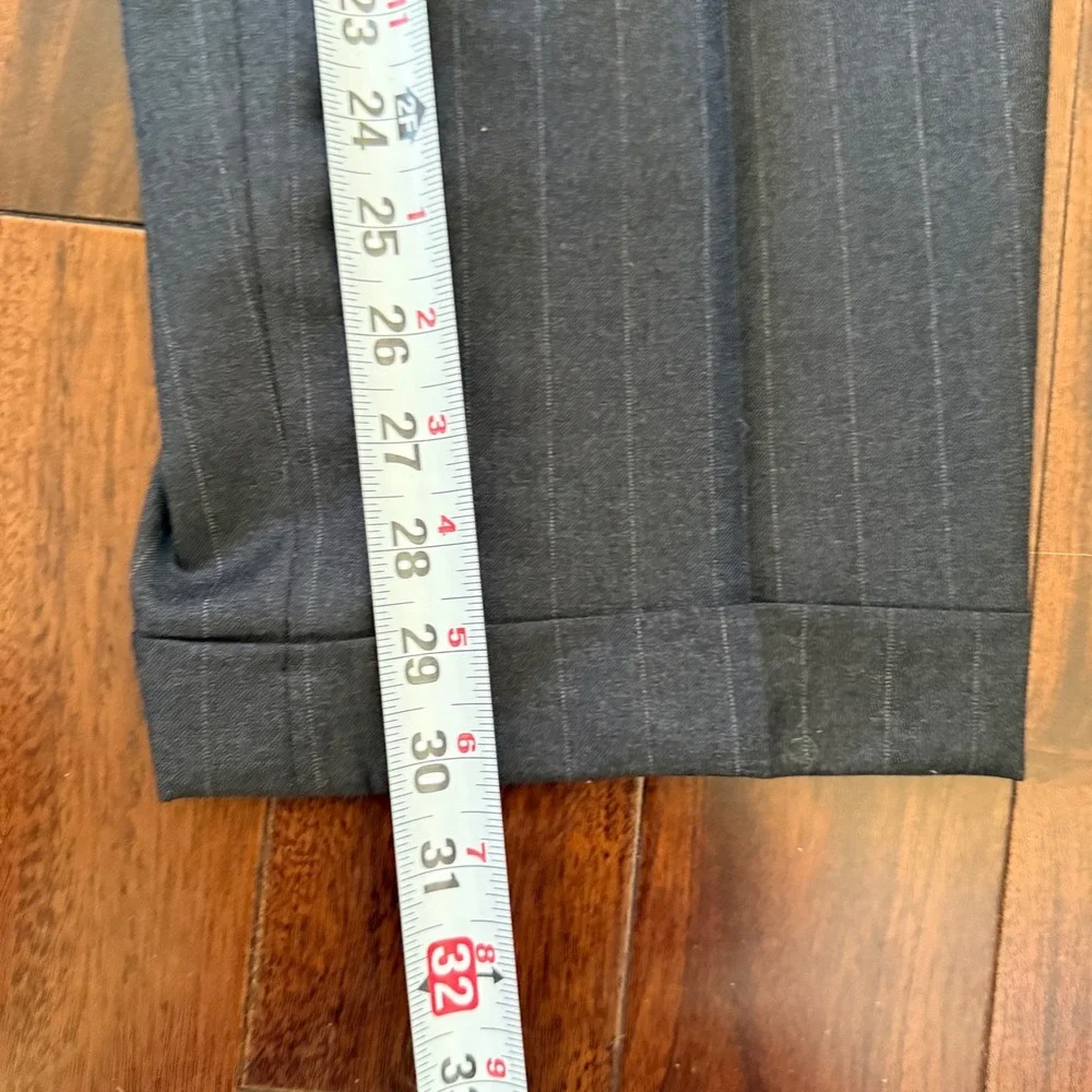 Hickey Freeman 44R Wool Suit‎ Men's Gray Pinstripe 2 Button USA Loro Piana work